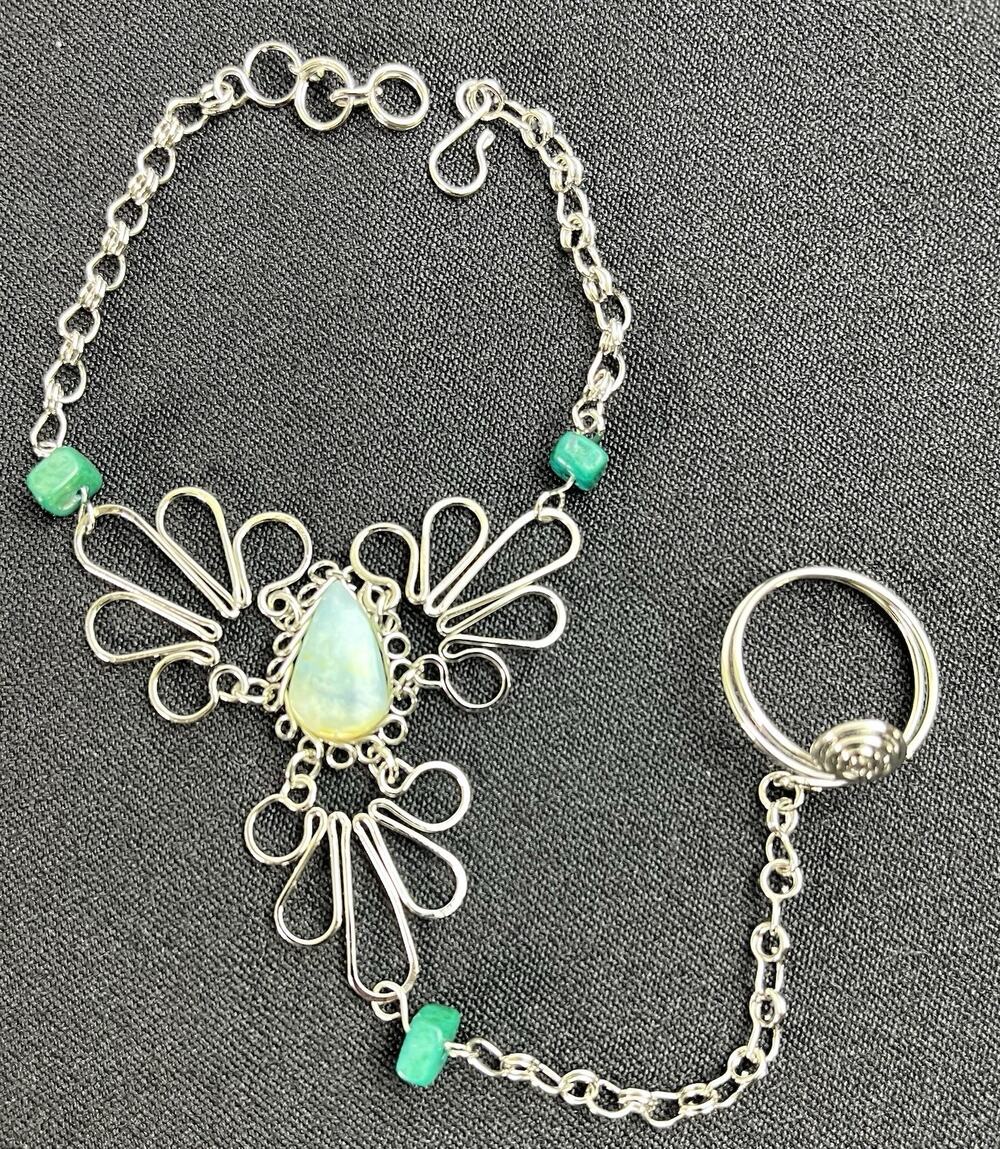 Slave Bracelet From Perú Handmade With Andean Opal Stone